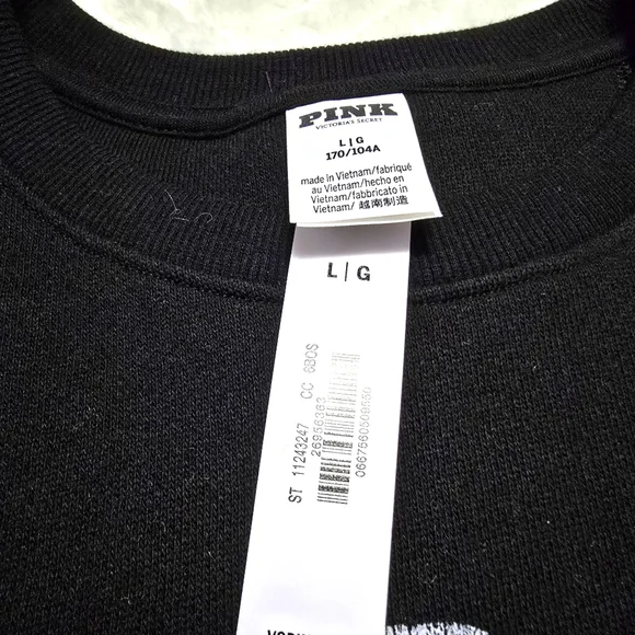 PINK VS "Sundays are the Best Days" Crewneck Sweater Black. Size L - Picture 6 of 6